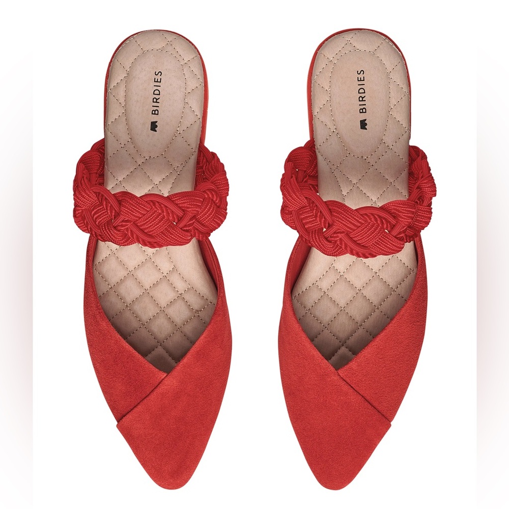 BIRDIES Red Swan Mules Size 8